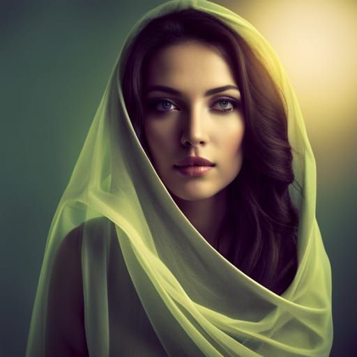Enigmatic Beauty in Ethereal Drapery