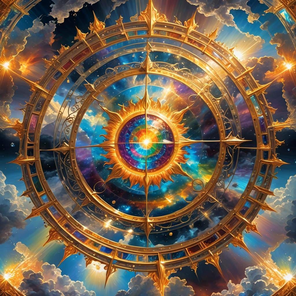 Celestial Spell Circle: Interdimensional Energy Art