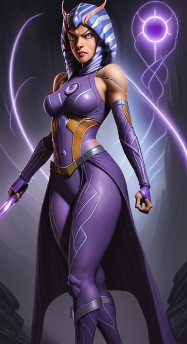 Ahsoka Tano as Violet Lantern in Comic Art