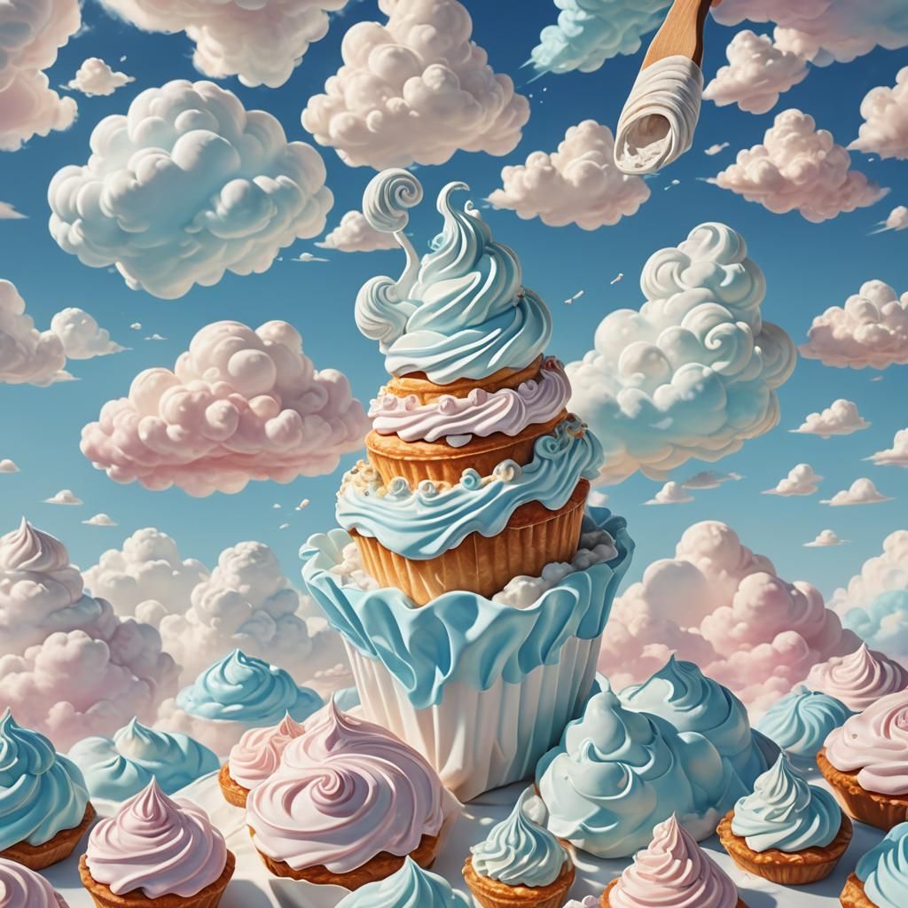 Pastry Chef Creates Cloudscape: Whimsical Pastel Illustratio...