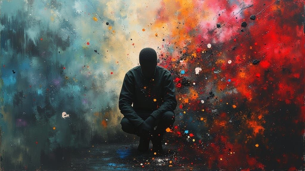 Emotional Autistic Burnout in Dark Oil Paint