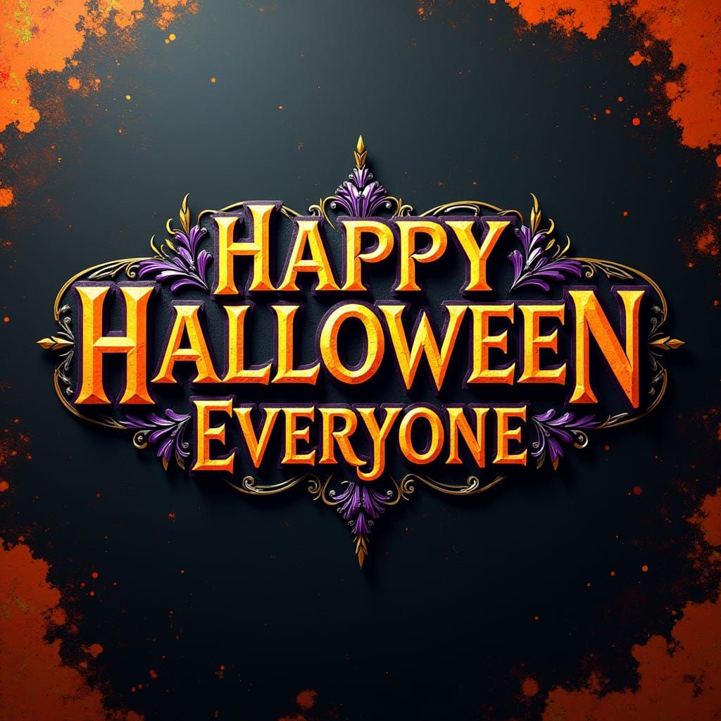 Vibrant Halloween Wallpaper in Digital Painting Style
