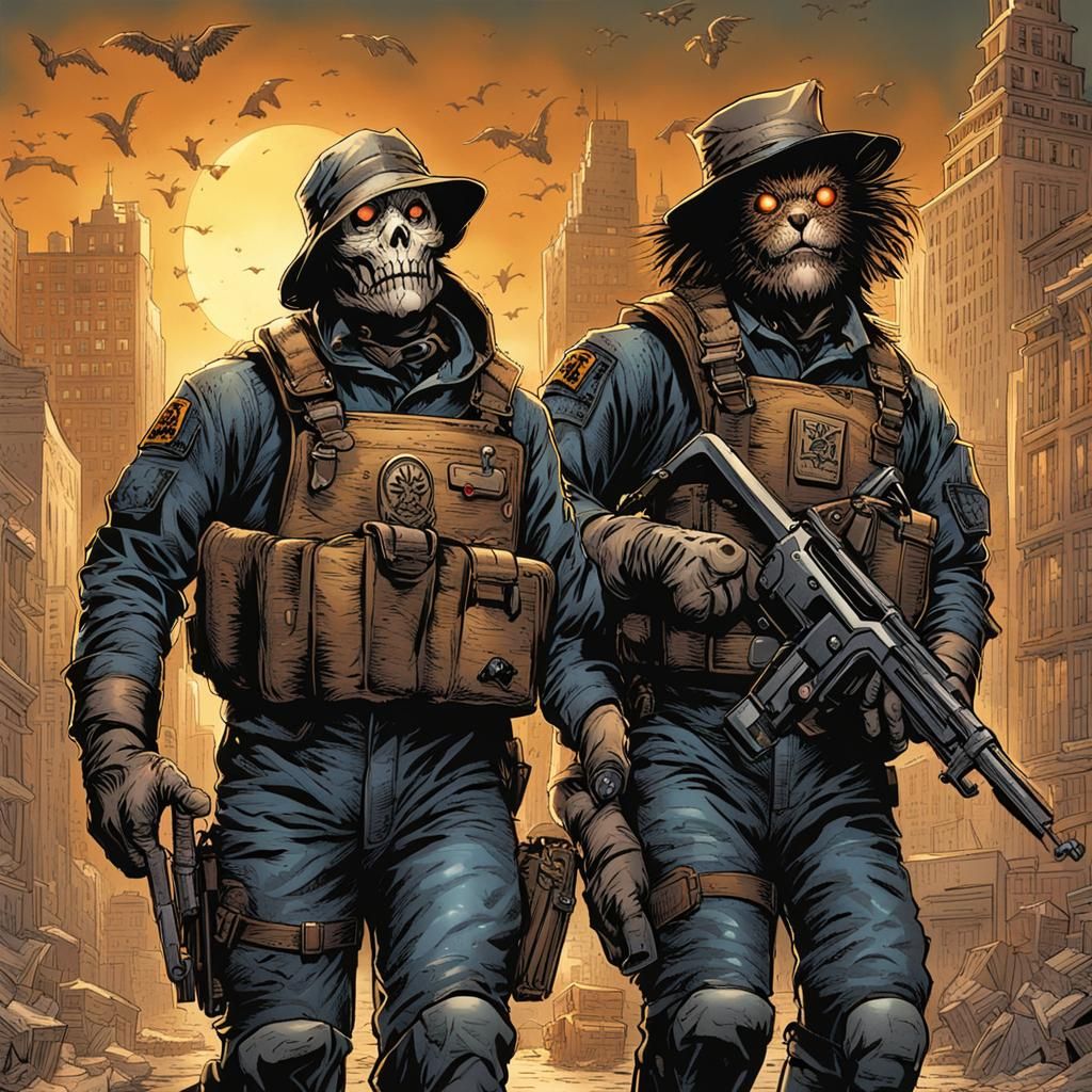 Scarecrow as NYC SWAT in Comic Book Art