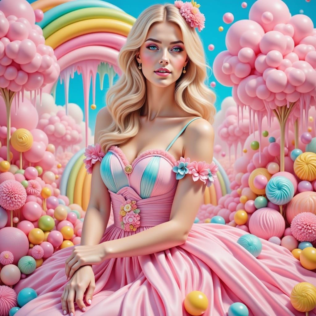 Woman in Mystical Candy Land: Cubism, Surrealism