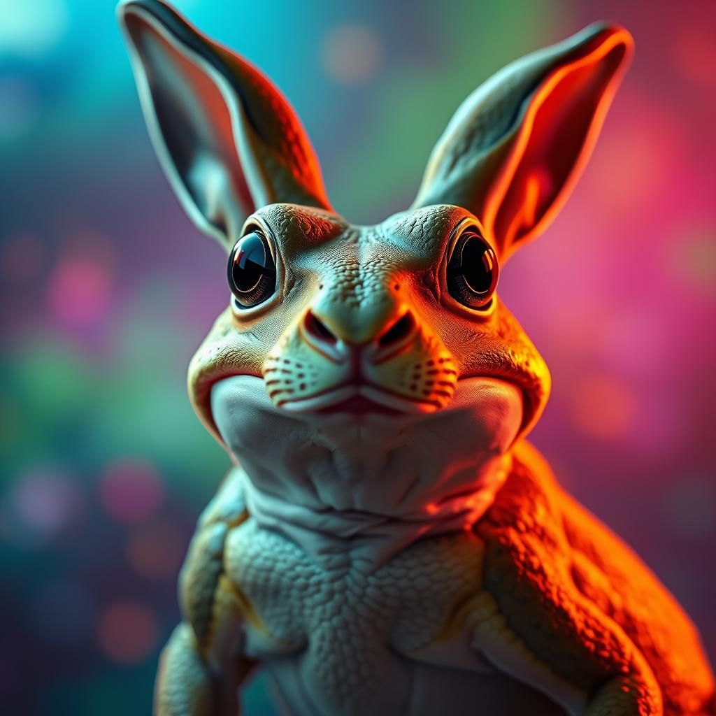 Cinematic Frog-Rabbit Hybrid Portrait in Anime Style