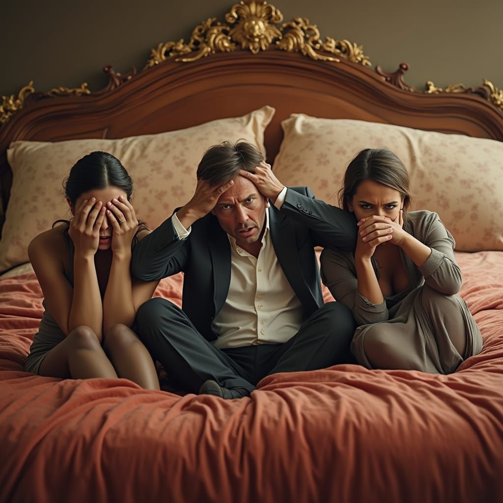 Three Adults Frozen in Existential Dread