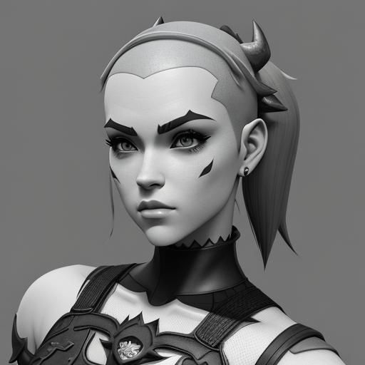 Athletic Bowsette with Shaved Head in Anime Style