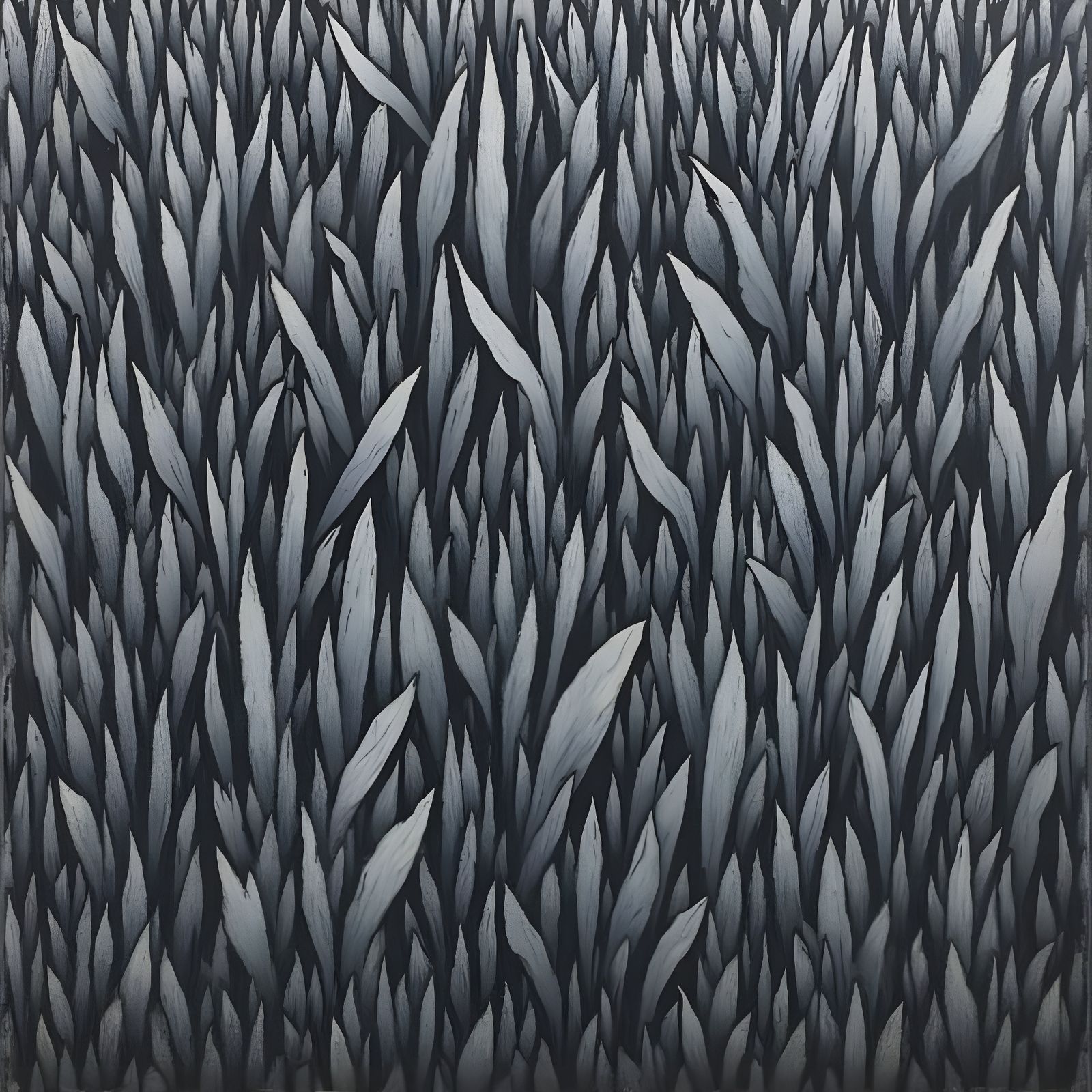 Cubist Leaves in a Dark Square