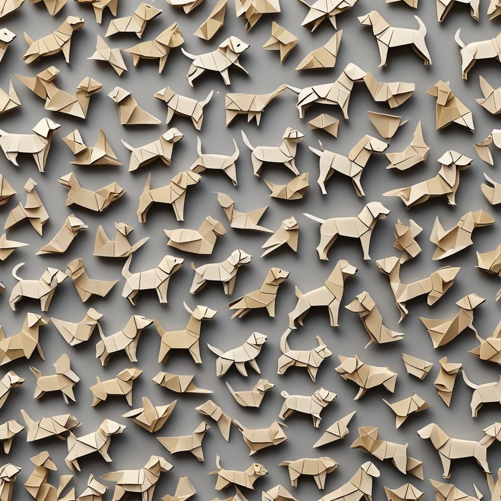 Origami Dog Papercraft in 8K Resolution