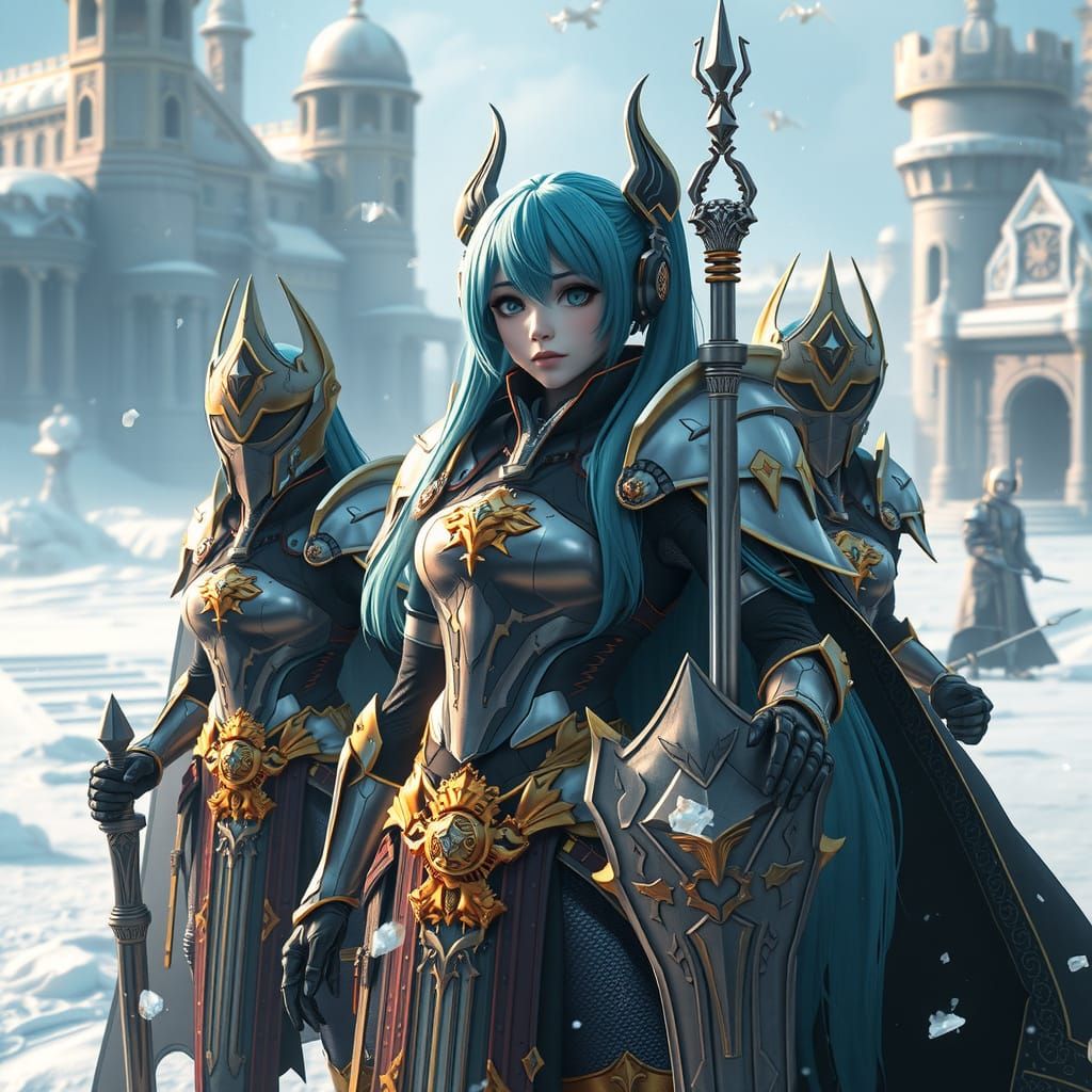 Hatsune Miku in Futurist Fantasy Armor at King's Winter Stro...