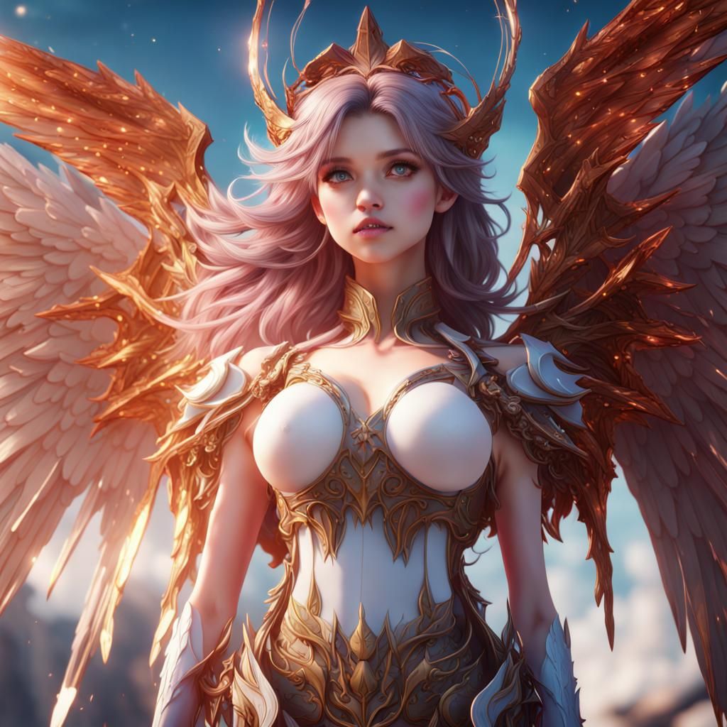Anime Light Angel in Detailed Matte Painting