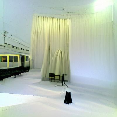 Minimalist White Room with Black Curtains