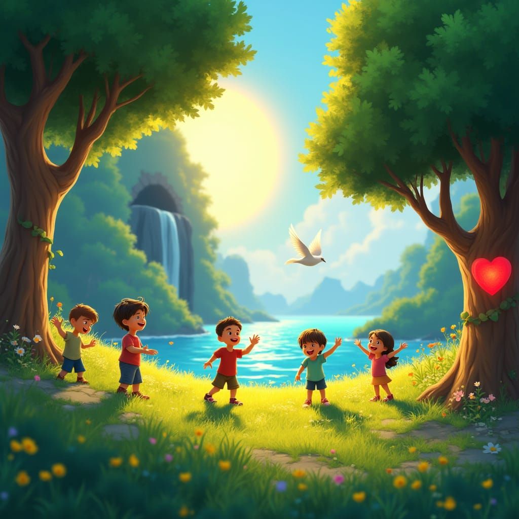Children's Meadow in Disney Pixar 3D Illustration