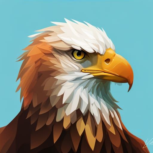 Cute Eagle in Watercolor Style 3D Vector Art