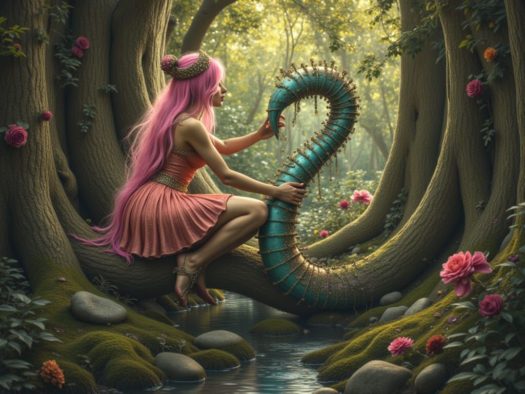 Alice Encounters Hookah-Smoking Tardigrade in Wonderland