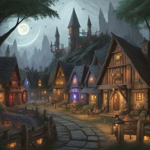 Enchanting Blood Elf Village at Night