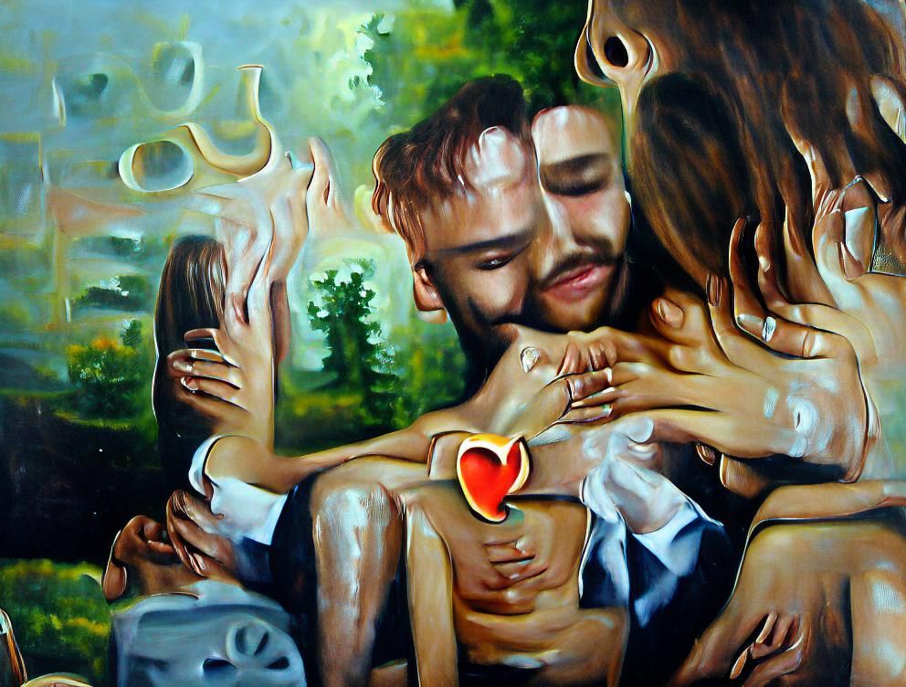 Forever Love: An Expressive Oil Painting