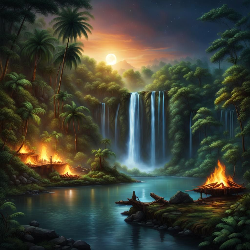 A beautiful rainforest night vision