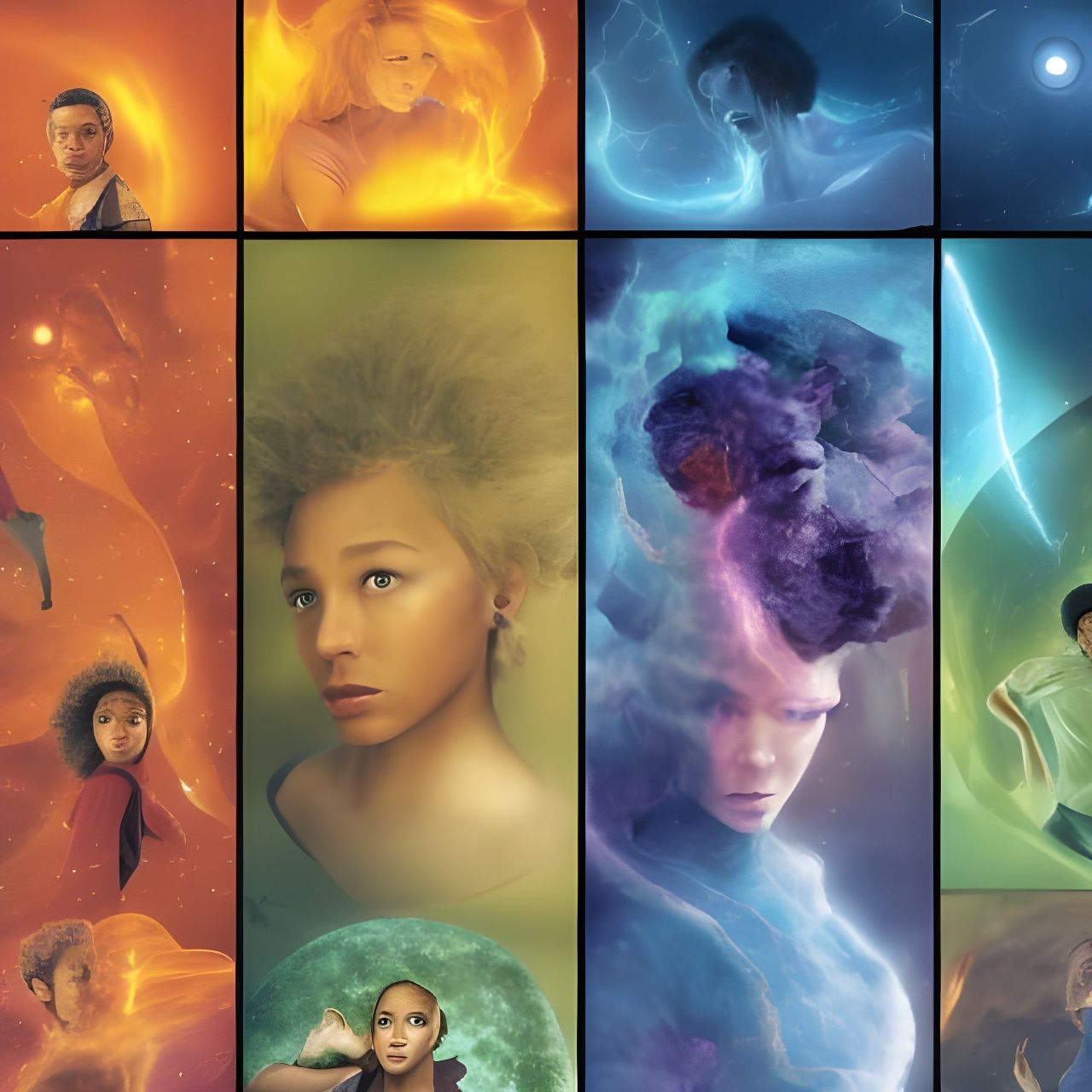 Elements as Solarpunk Sci-Fi Movie Poster
