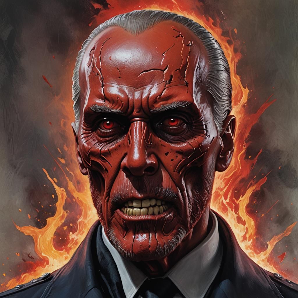 Red Skull Portrait in Classic Hollywood Style