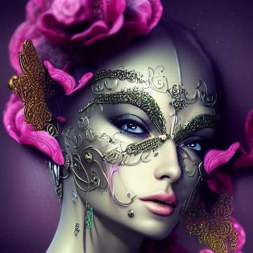 Intricate Collage Illustration of Love in 3D