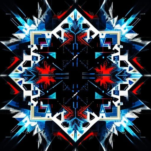 Chaotic Glitch Art Collage of Igloos and Ice