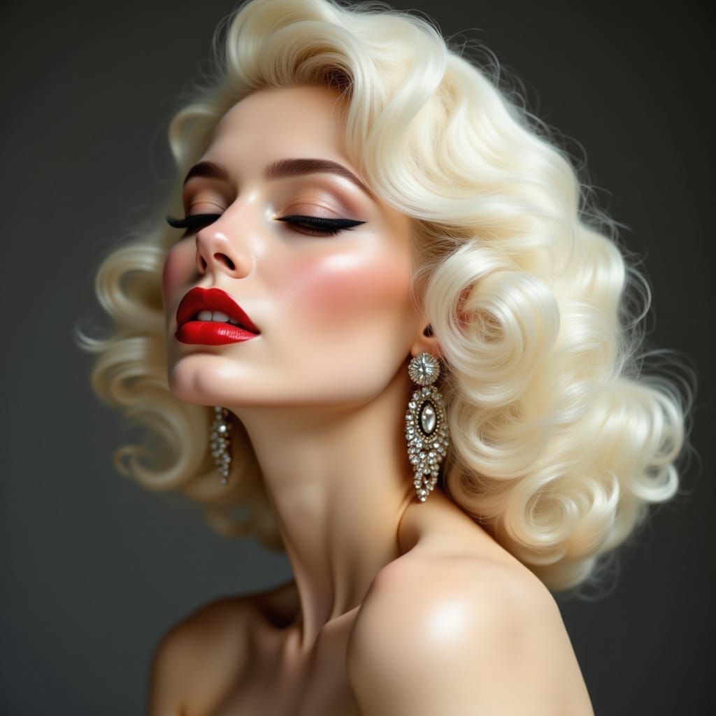 Platinum Beauty in Old Hollywood Glamour
