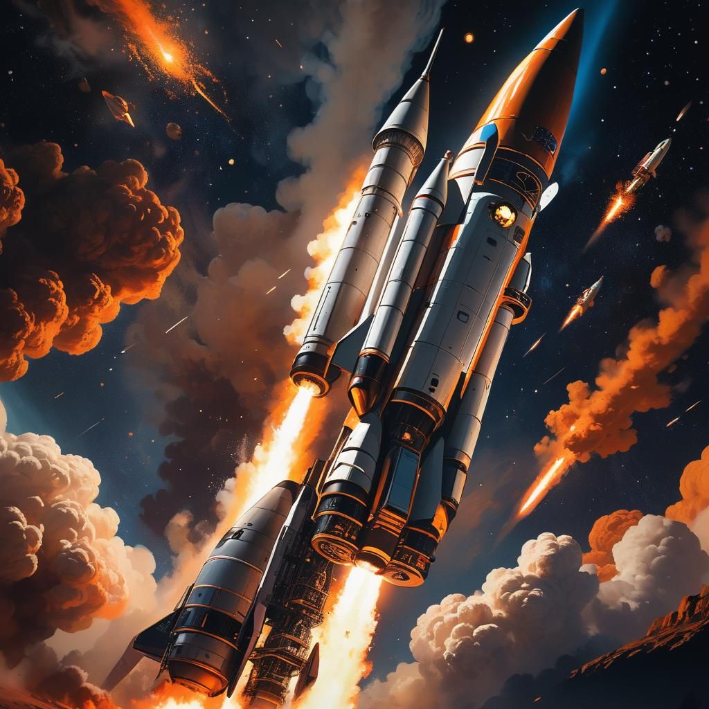 Astronaut's Explosive Rocket Launch into Space: Syd Mead Sty...