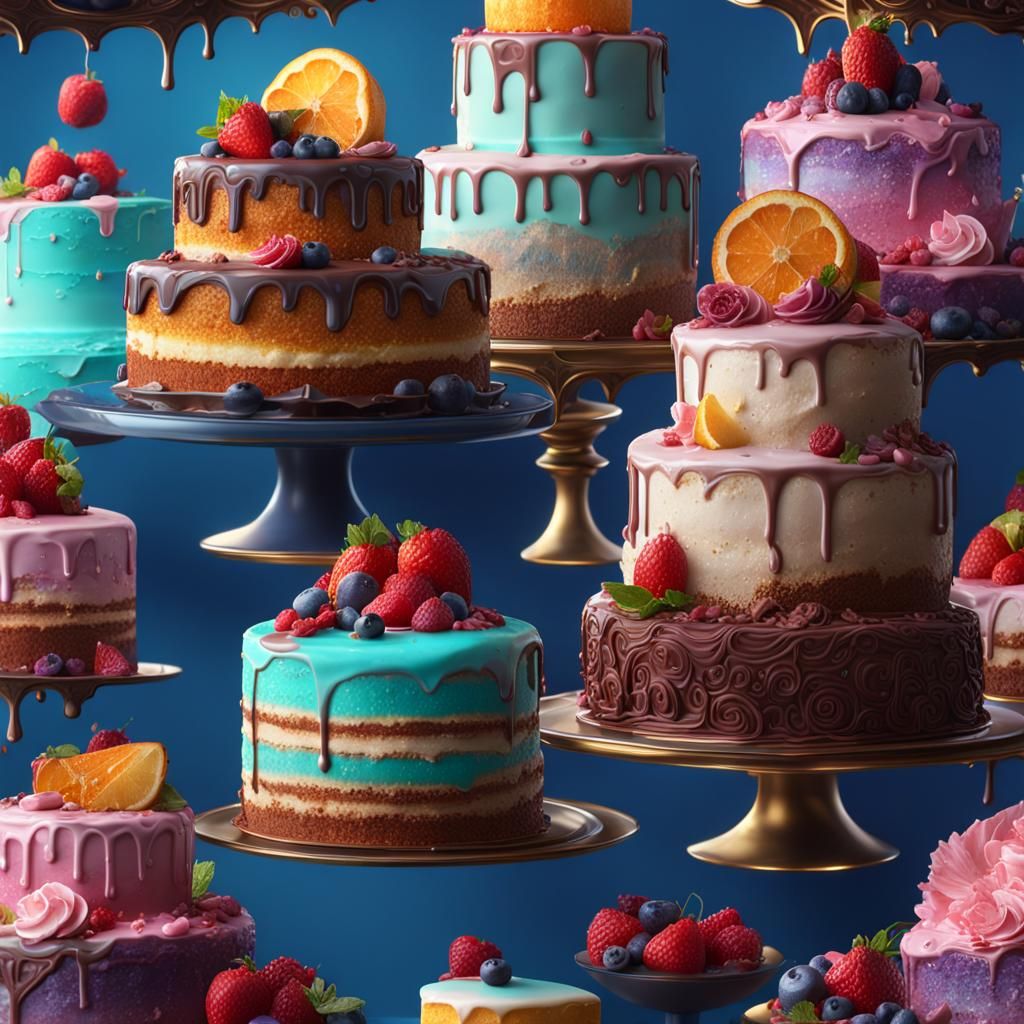 Fantastical Cake Poster in Detailed Matte Painting