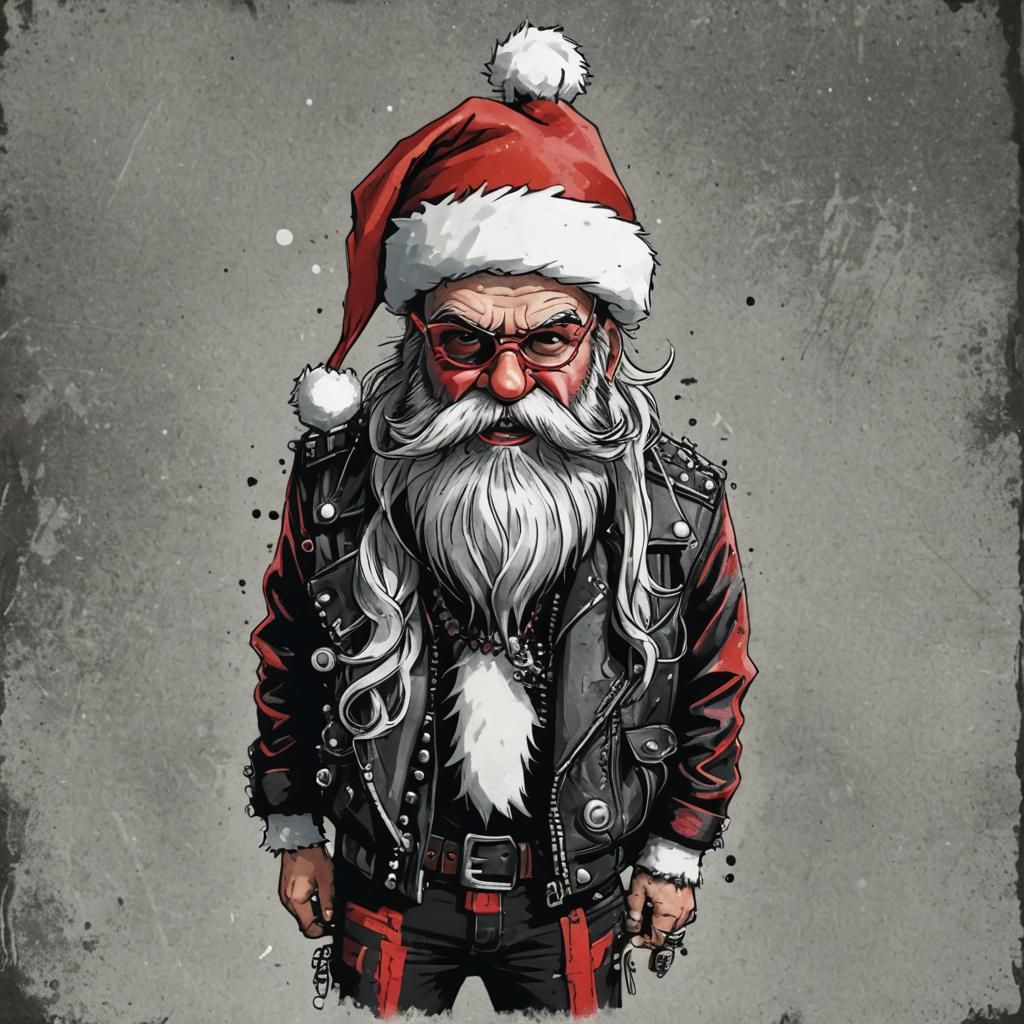 Punk Santa Claus with Attitude