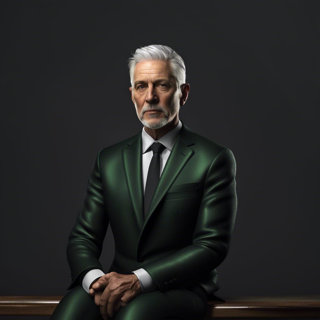 Hyperrealistic Photo of a Senior Man in Suit
