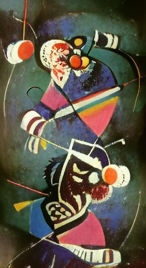 Abstract Clown Portrait in Kandinsky Style