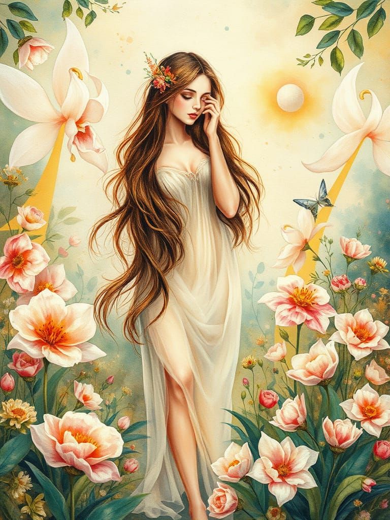 Ethereal Faerie Goddess in an Opulent Garden