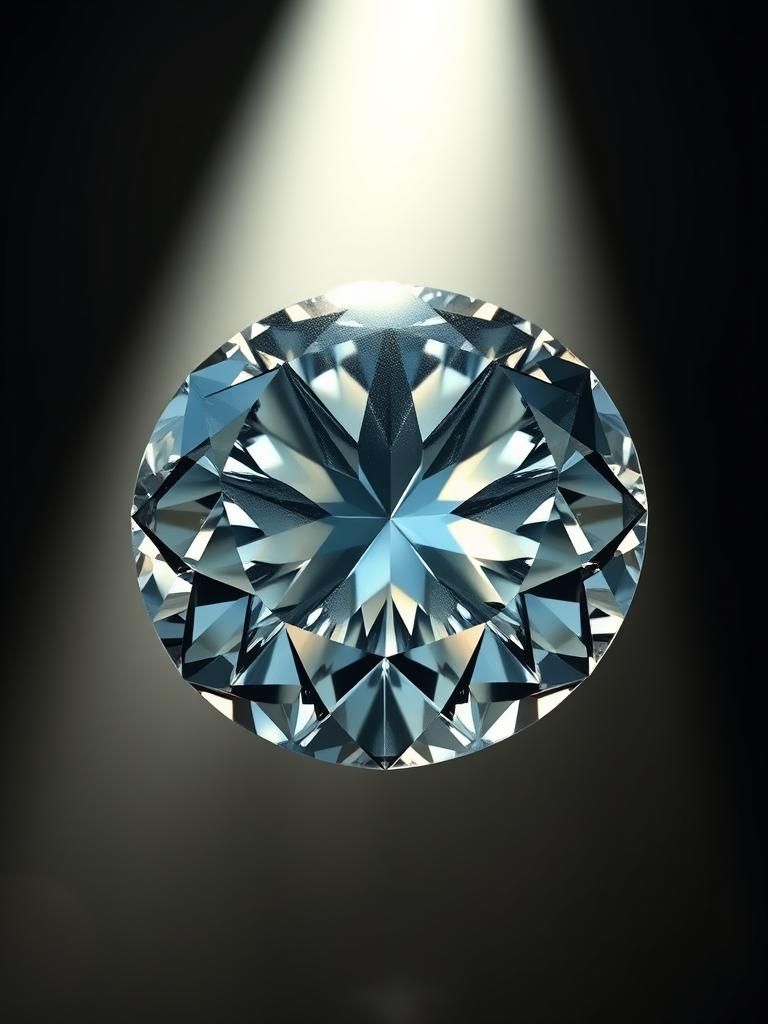 Brilliant Diamond with Light Refractions, HDR Photography