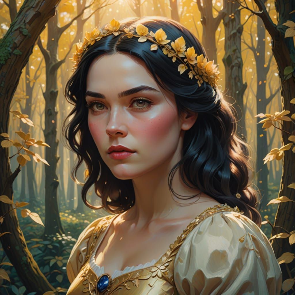 Enchanting Young Princess in a Vibrant Forest