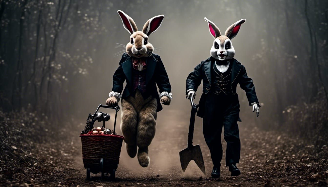 Surreal Doll Chases Rabbit With Chainsaw