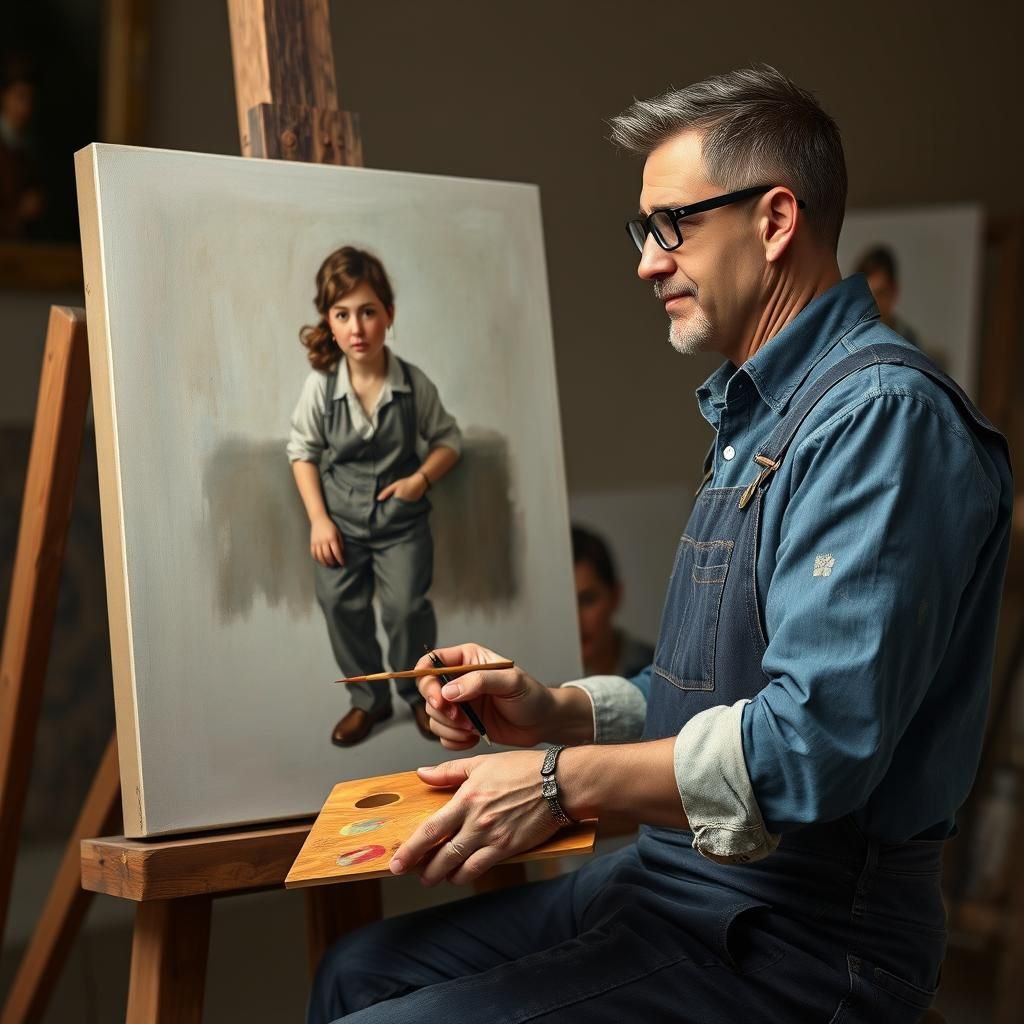 Infinite Loop: An Artist Painting an Artist Painting