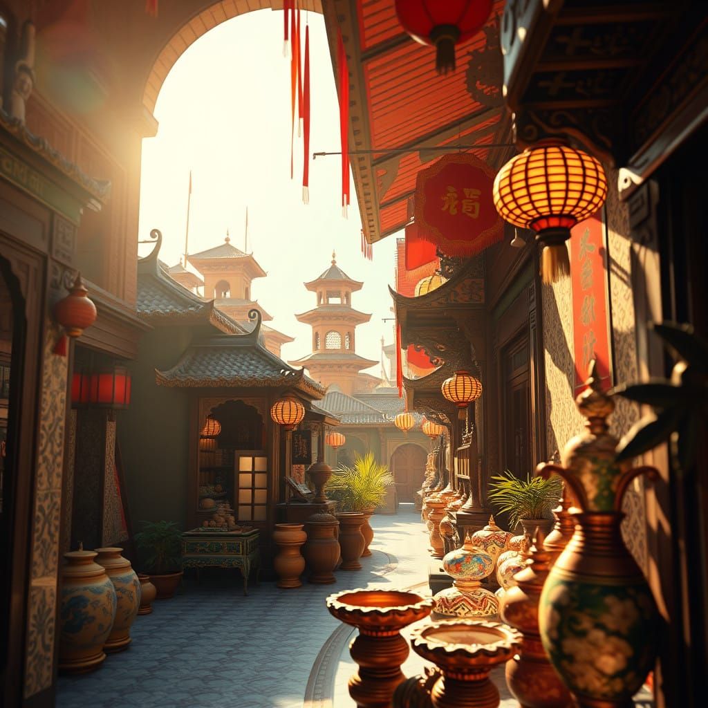 Vibrant Cultural Harmony in 3D Anime Style