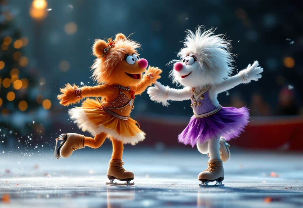 Muppet Ice Dancers Perform in Artificial Atmosphere