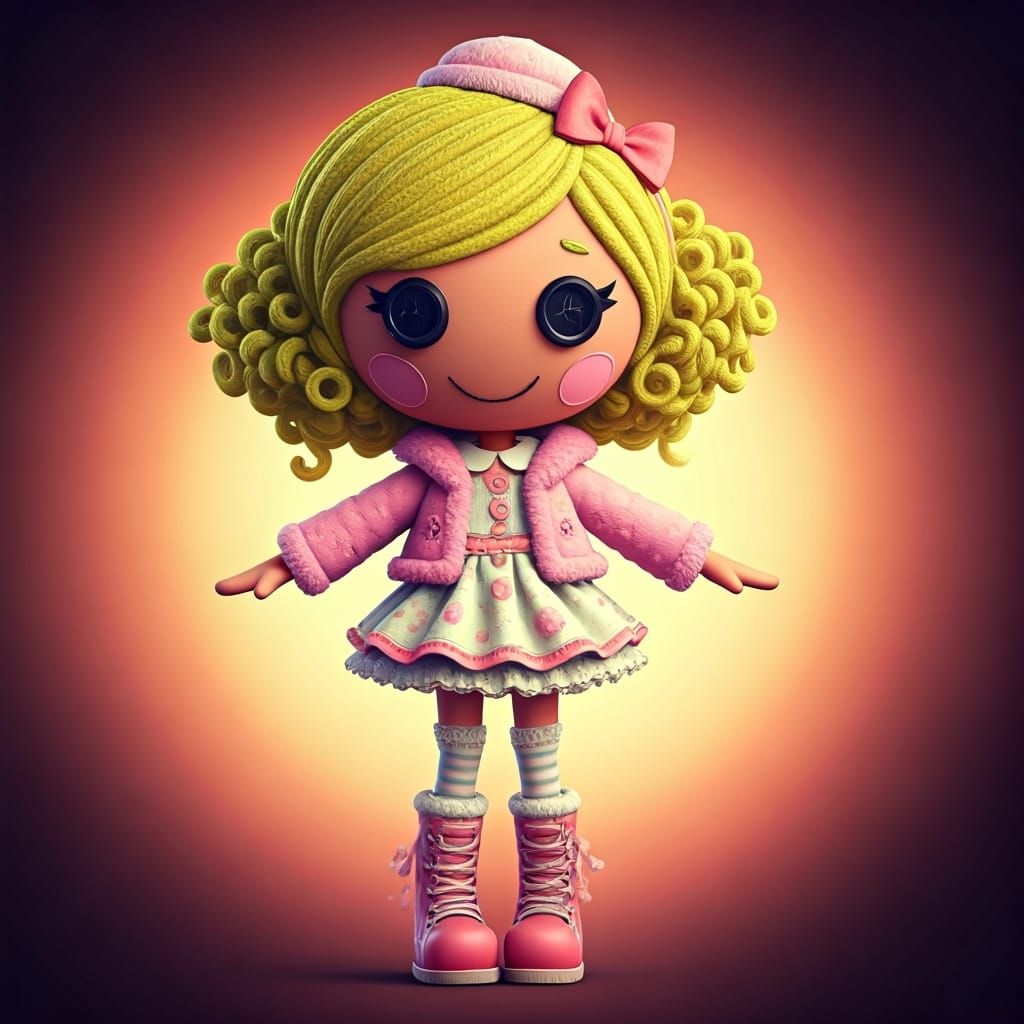 Lalaloopsy Character with Lime Hair in 3D Style