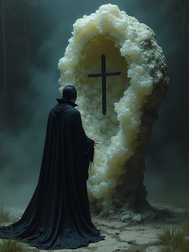 Dracula's Geode Discovery: A Gothic Vision