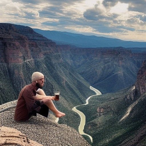 Mountain Descent: Pop Art in Geometric Bauhaus Style