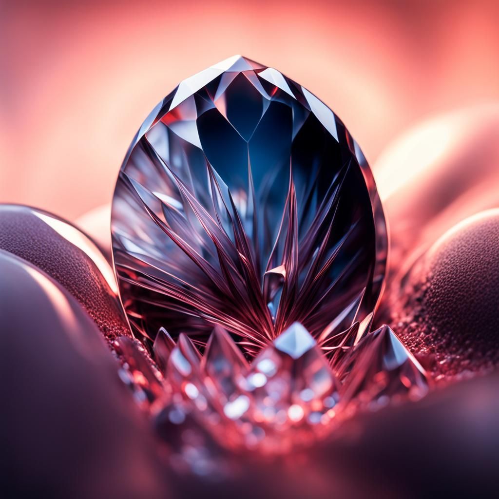This small smooth translucent dusty red crystal is teardrop-...