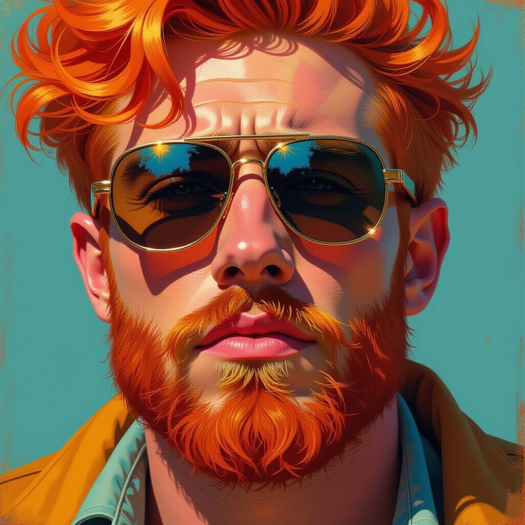 Hyperdetailed Impasto Portrait of Red-Haired Man