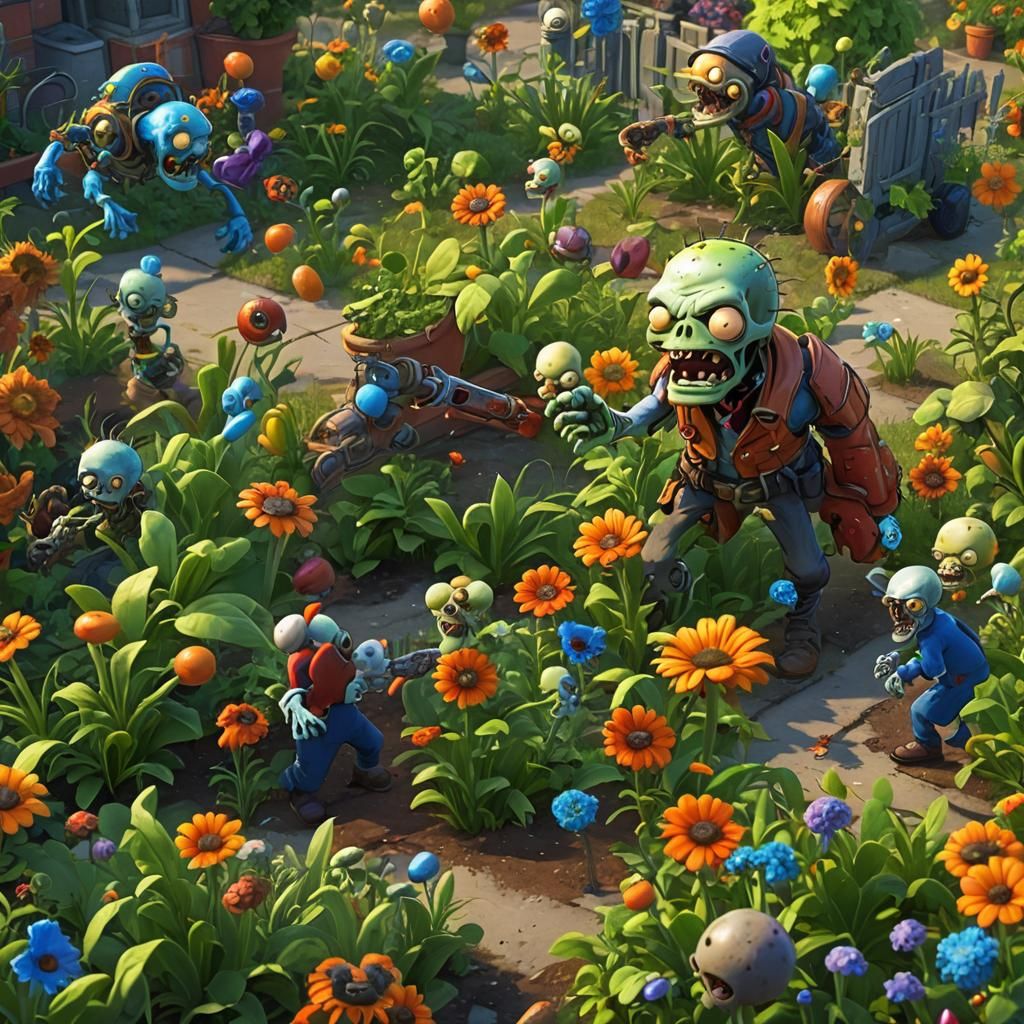 Plants vs Zombies Concept Art in Art Nouveau Style