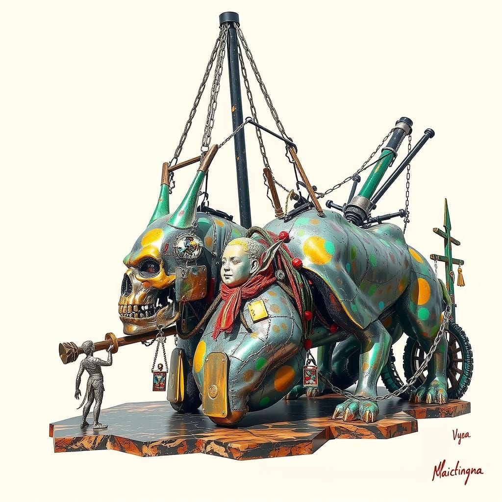 Hyperrealistic Sculpture With Dynamic Lighting and Vivid Col...