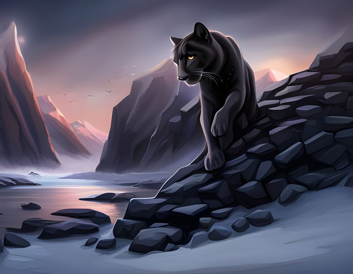 Majestic Black Panther Portrait