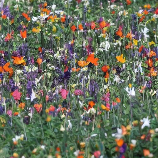 Colorful Flower Field Close-Up