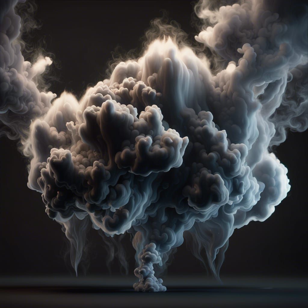 Detailed Smoke Clouds Shaped as Devils in 3D