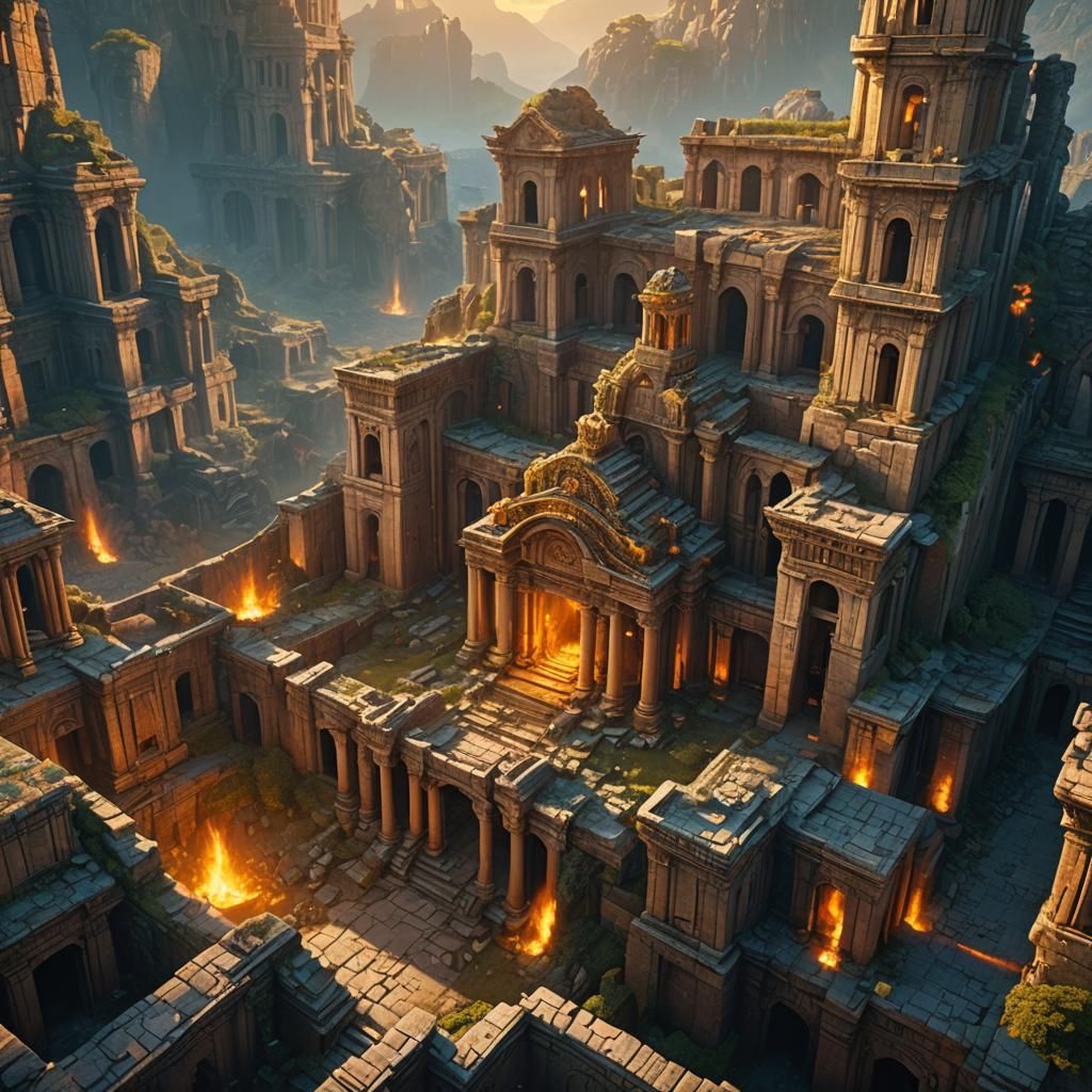 Mystical Realm Catastrophe in Cinematic Fantasy Style